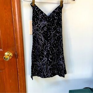 Liberts 2 piece Black & Silver Embellished Halloween Dance Costume Size Small